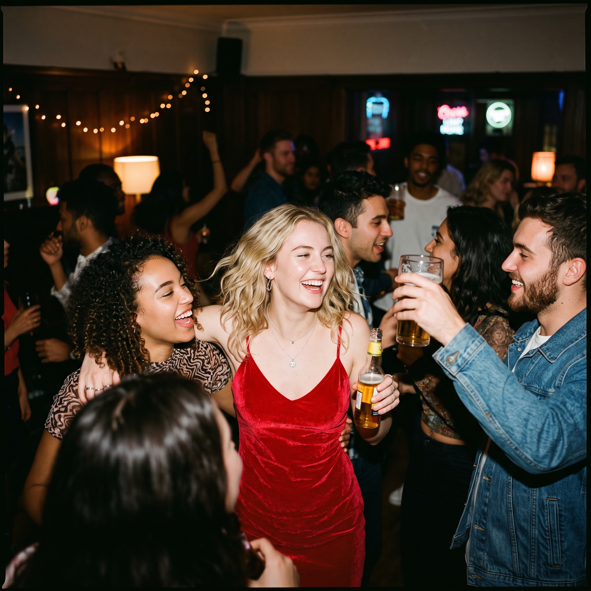 People dancing in a bar